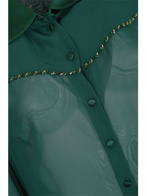 Camicia in georgette con ricamo gioiello GIANNI MOLARO | C2642VERDE